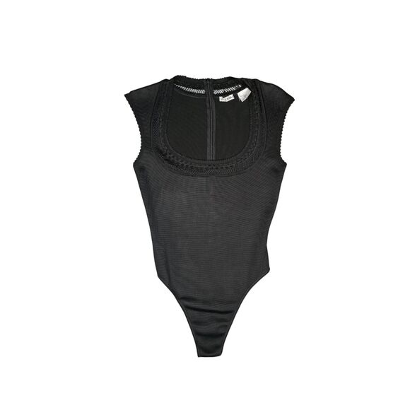 Alaia Tops - Spring 1993 Alaïa bodysuit with open lace-knit panels Size Small